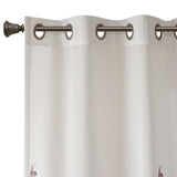Madison Park Vera Sheer Grommet Top Curtain Panel Mauve Floral White 50" x 84"