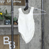 Vintage 6-Pack USA Made Toddler Girls Lined Romper Leotard White 4T