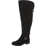 Sun + Stone Anyaa Faux Suede Over-the-Knee Boots Wide Calf Black 8.5M-WC