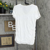 Isabel Maternity By Ingrid & Isabel Maternity Shirred V-Neck T-Shirt Tee White L