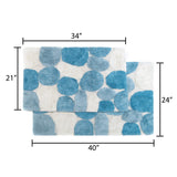 Chesapeake Pebbles 2-Piece Bath Rug Set 0060254526653 Aquamarine Blue 60