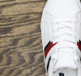 Tommy Hilfiger Womens Low Top Skater Sneaker Lace-Up Flat White Multi 6.5M