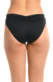 La Blanca Womens Island Goddess Shirred Band Hipster Bikini Bottom Black 14