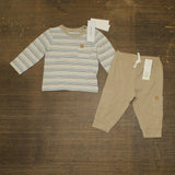 Calvin Klein Baby Boys 2-Piece Striped T-Shirt Pants Set White Stripe Multi 3-6M