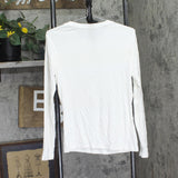 A New Day Slim Fit Long Sleeve Embellished Ribbed Top 94680564 White M