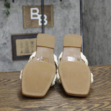 INC International Concepts Womens Petria Two-Band Flat Sandals White Pearl 10M
