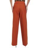 Calvin Klein Womens Whitney Wide-Leg Work Wear Dress Pants Tera Orange Brown 8