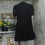 Aqua Womens Floral Lace Mock Neck Mini Dress IDM11073 Black S