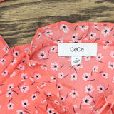 Cece Womens Elbow Sleeve Split-Neck Blouse 7033067 Calipso Coral Pink M