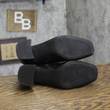 A New Day Block Heel Slouchy Faux Leather Booties Black 7.5M