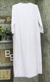 Miss Elaine Seersucker Womens Nightgown Pockets Zipper Lilac / White Check S