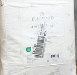 Elmwood Home Callie Floral 200-Thread Count 4-Pc. Sheet Set Gray Queen