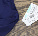 Swim Solutions Womens Midnight Princess High-Low Tankini Top Swim Navy Blue 10