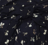 Tommy Hilfiger Fit Flare Waist Tie Printed Ruched-Waist Dress Black / Gold 14