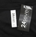 24Seven Comfort Apparel Fit & Flare Pleated Skater Dress with Pockets Black XL