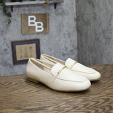 Journee Collection Topline Square Toe Slip-On Block Heel Ivory Off White 8.5W
