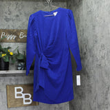 DKNY Womens Solid Side-Knot Long-Sleeve Dress DD4JGD35 Radiant Blue 6