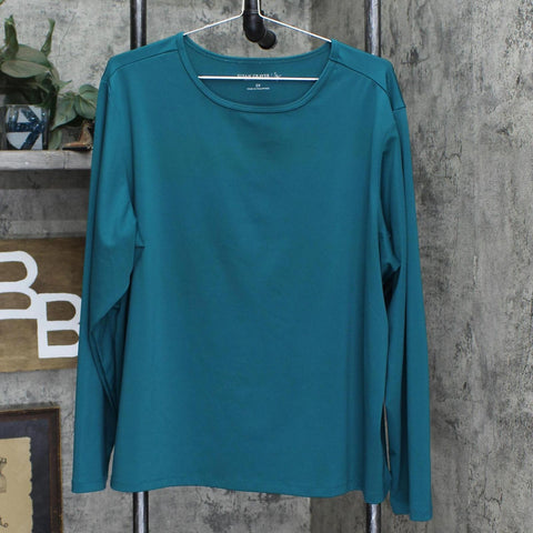 Susan Graver Essentials Womens Long Sleeve Knit Blouse Dark Green 2X