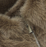 A New Day Womens Faux Fur Zip Up Jacket 94745753 Brown 2XL