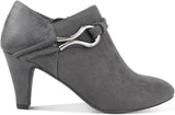Karen Scott Womens Melanni Faux Suede Heels Ankle Boots 10013263400 Gray 5.5M