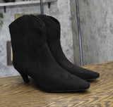 INC International Concepts Womens Secia Western Booties Black Microsuede 10M