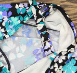 Swim Solutions Womens Floral Stretch Tankini Swim Top Black Blue Multi 18