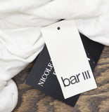 Bar III x Nicole Williams English Knit Cropped Long-Sleeve Top Bright White S