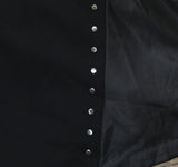 DKNY Womens Studded Short Sleeve Leather Detail Flare Sheath Dress Black 14