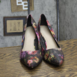 Asos Womens Floral Pull On Stiletto Heels 1678aac4e6f0df Black Floral Multi 8