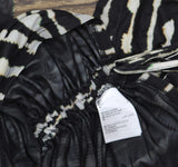 Nicole Williams English x Bar III Printed Drawstring Dress Black / White Print L