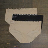 B.tempt'd by Wacoal Womens 3-Pack B. Bare Hipster Panties 970267 Brown Multi XL