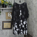 Connected Apparel Womens Plus Size Embroidered Chiffon Overlay Dress TJC80628L1
