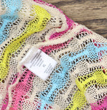 Miken Womens Crochet Swim Dress Cover Up Pink Multi XL