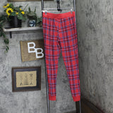 Gap Body Womens Ribbed Holiday Jogger Pajama Pants G1249XLLMA Red Plaid S