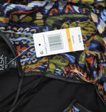 MSK Petite Paisley Split-Neck Chiffon Pleated Dress Black / Navy Multi PS