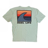Reel Life Men's Ocean Washed Short Sleeve Soft Pre-Shrunk Tee Misty Jade Green L