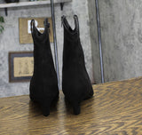 INC International Concepts Womens Secia Western Booties Black Microsuede 10M