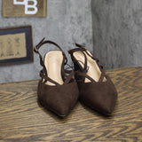 A New Day Veera Slingback Heels Faux Suede 94646931 Brown 6.5M