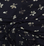 Tommy Hilfiger Ruched-Waist Tie Sash Long Sleeve Fit Flare Dress Black / Gold 16