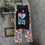 Just Love 100% Cotton Sleepwear Pajama Set Top & Pants 92278961 Black M