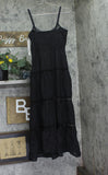 Aqua Womens Cotton Lace Inset Midi Dress DI9188BL Black XS
