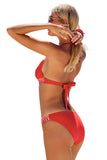 Becca Delilah Halter Bikini Swim Top 613157 Fire Red M