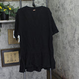 Raisins Curve Textured Cotton Button-Front Cover-Up Tunic N840090 Black 1X