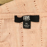 Frye Womens Ladies Textured Blouse Shirt Top 1784602 Pink XL