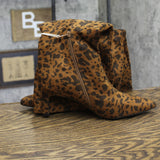 A New Day Mid-Calf Cone Heel Boots with Side Zip Leopard Light Brown 7.5M