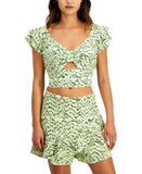 Bar III Printed Sweetheart Crop Top with Keyhole Cutout 100150389 Green Multi 10