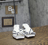 On 34th Womens Gaiaa Bow Block-Heel Sandals 10018687500 Navy Stripe Blue 6M