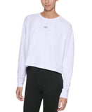 DKNY Sport Womens Lightweight Super Soft Pullover Sweatshirt White S