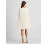Lauren Ralph Lauren Womens Cape Georgette Cocktail Dress Cream Off White 4