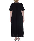 Raviya Short-Sleeve Textured Cover Up Dress 76672X Black 2X